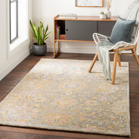 Lazio Rug - 29567 by Surya in rust, dusty pink, dark blue, brown, sage, medium gray. Made from 100% wool in a unique style.