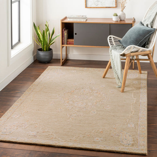 Lazio Rug - 29568 by Surya in dark blue, mauve, rust, brown, light beige. Made from 100% wool in a unique style.