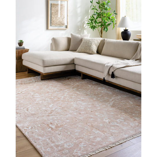 Le Blanc Rug - 496557 by Surya in ash, khaki, light silver. Made from face: 70% viscose, 30% wool, warp: 100% cotton in a unique style.