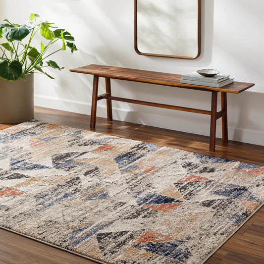 Liebe Rug - 489567 by Livabliss in mustard, burnt orange, light gray, gray, rust, navy. Made from face: 70% polypropylene, 30% polyester, warp: 100% jute in a unique style.