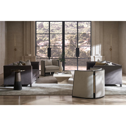 Tuxedo Sofa by Caracole in brushed deep bronze. Made from unique in a unique style.