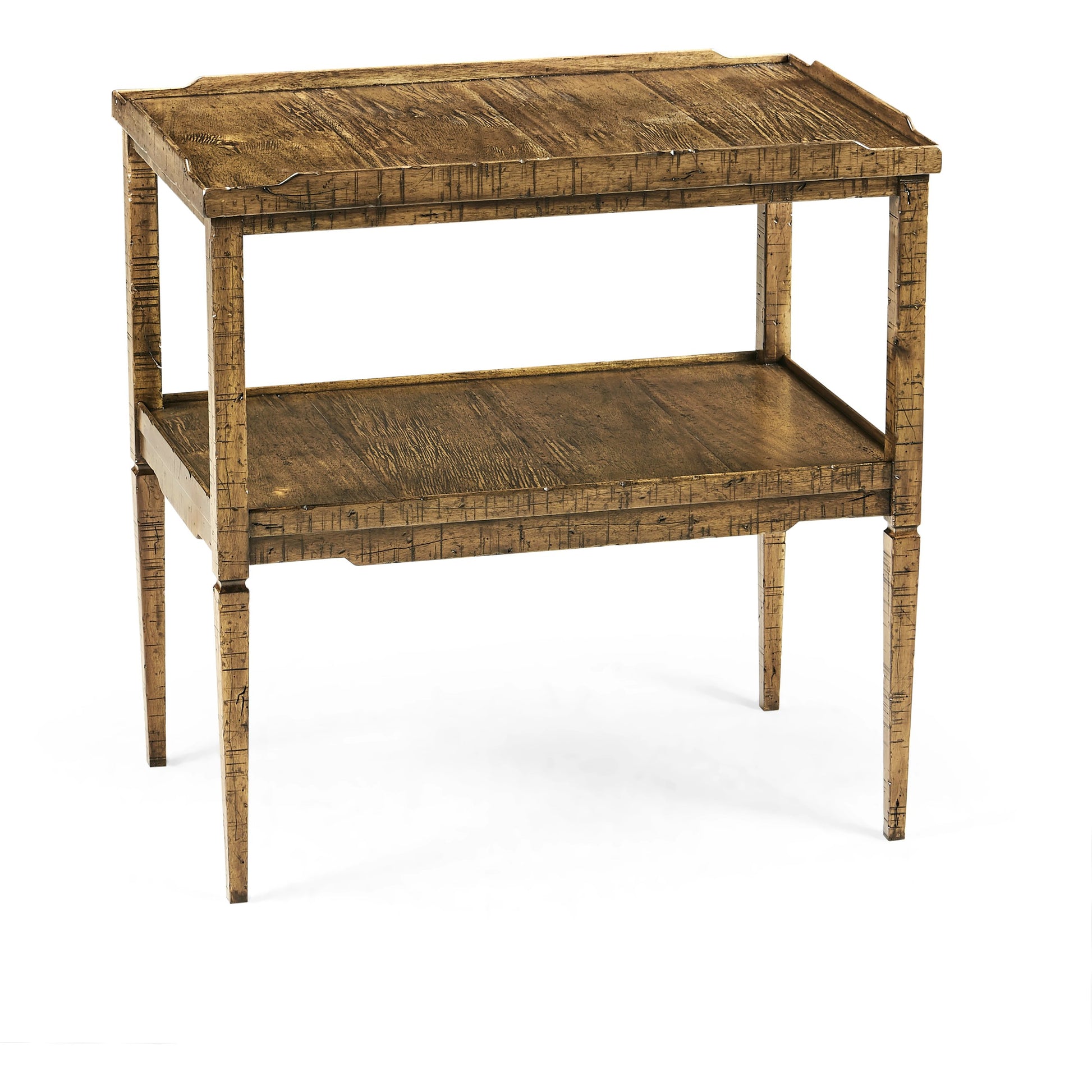 Casual Accents Country Walnut Side Table by Jonathan Charles in medium brown driftwood. Made from acacia in a modern style.