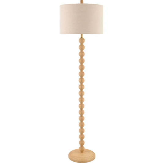 Lubao Accent Floor Lamp by Surya. Made from rubber wood, linen, polyester in a unique style.