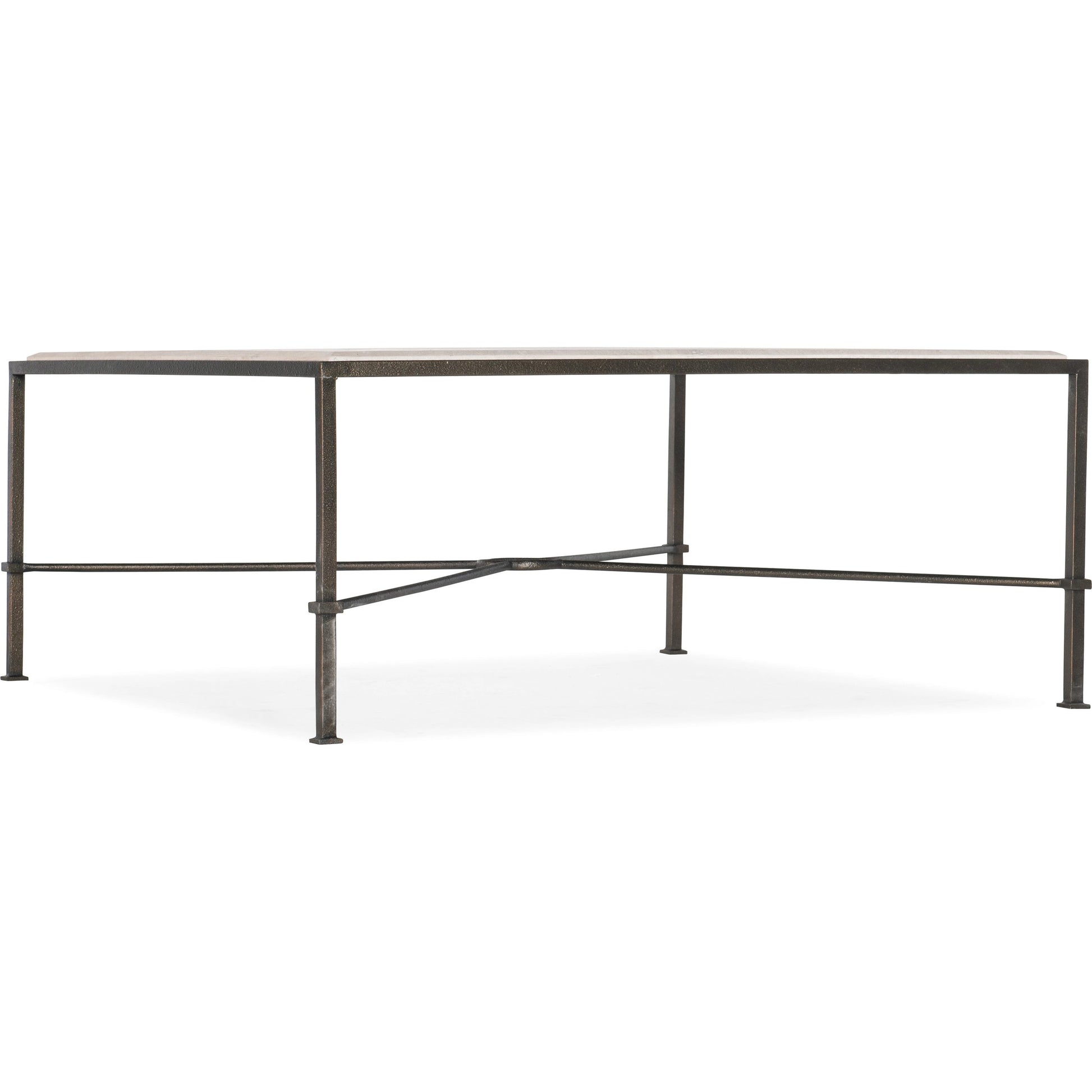 Cocktail Table by Hooker Furniture in dark charcoal. Made from marble, metal in a modern style.