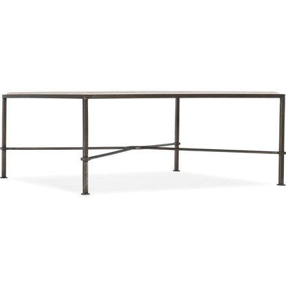 Cocktail Table by Hooker Furniture in dark charcoal. Made from marble, metal in a modern style.