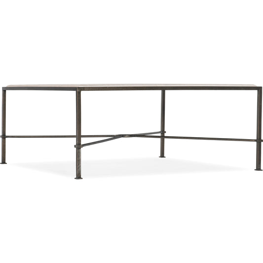 Cocktail Table by Hooker Furniture in dark charcoal. Made from marble, metal in a modern style.