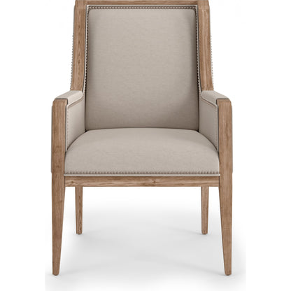 Passage Host Chair by A.R.T. Furniture in beige and light oak. Made from ash solids with knotty oak veneers in a transitional style.