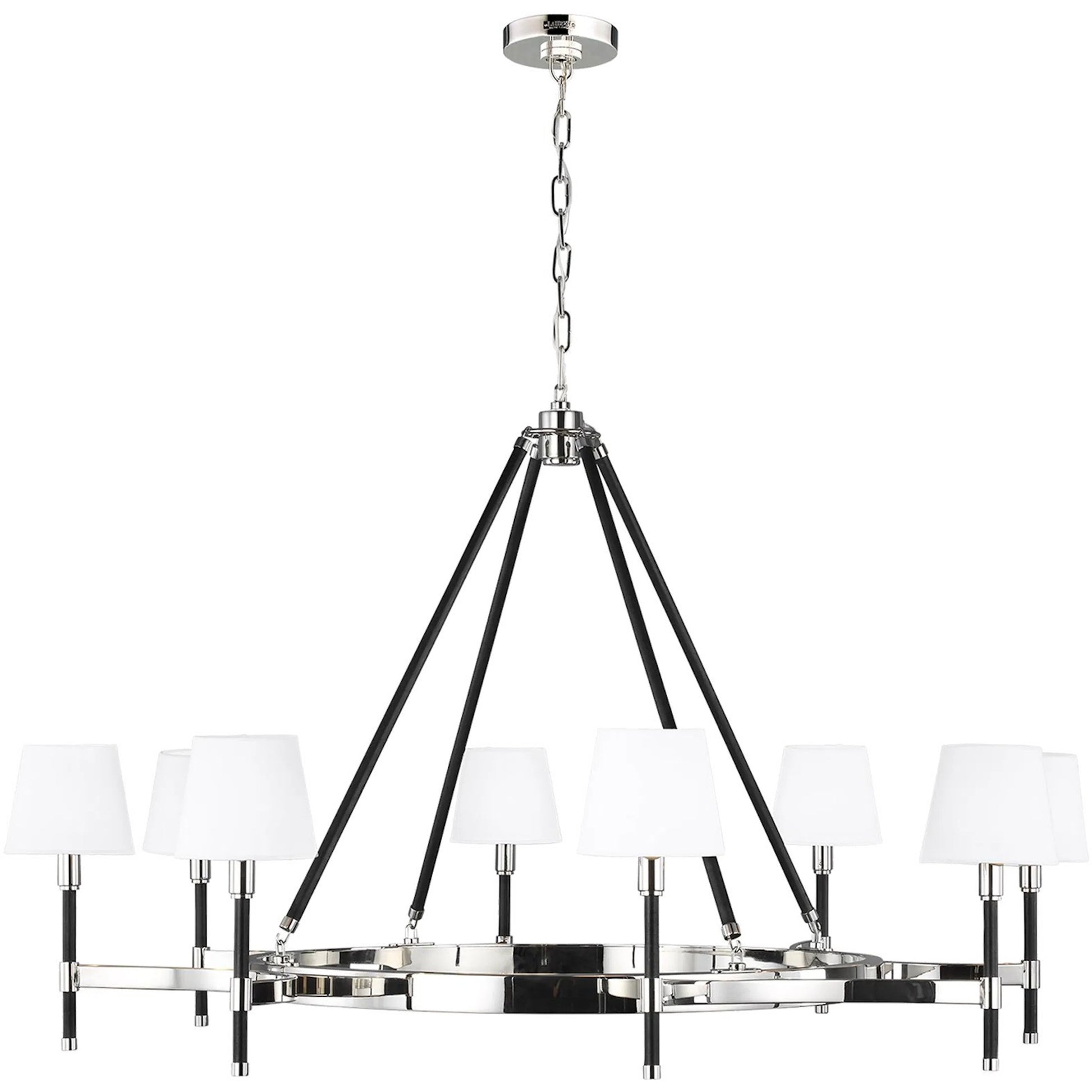 Katie Large Chandelier by Visual Comfort & Co. in time worn brass. Made from steel in a unique style.