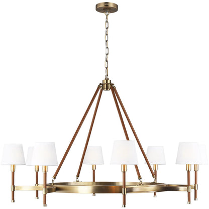 Katie Large Chandelier by Visual Comfort & Co. in time worn brass. Made from steel in a unique style.