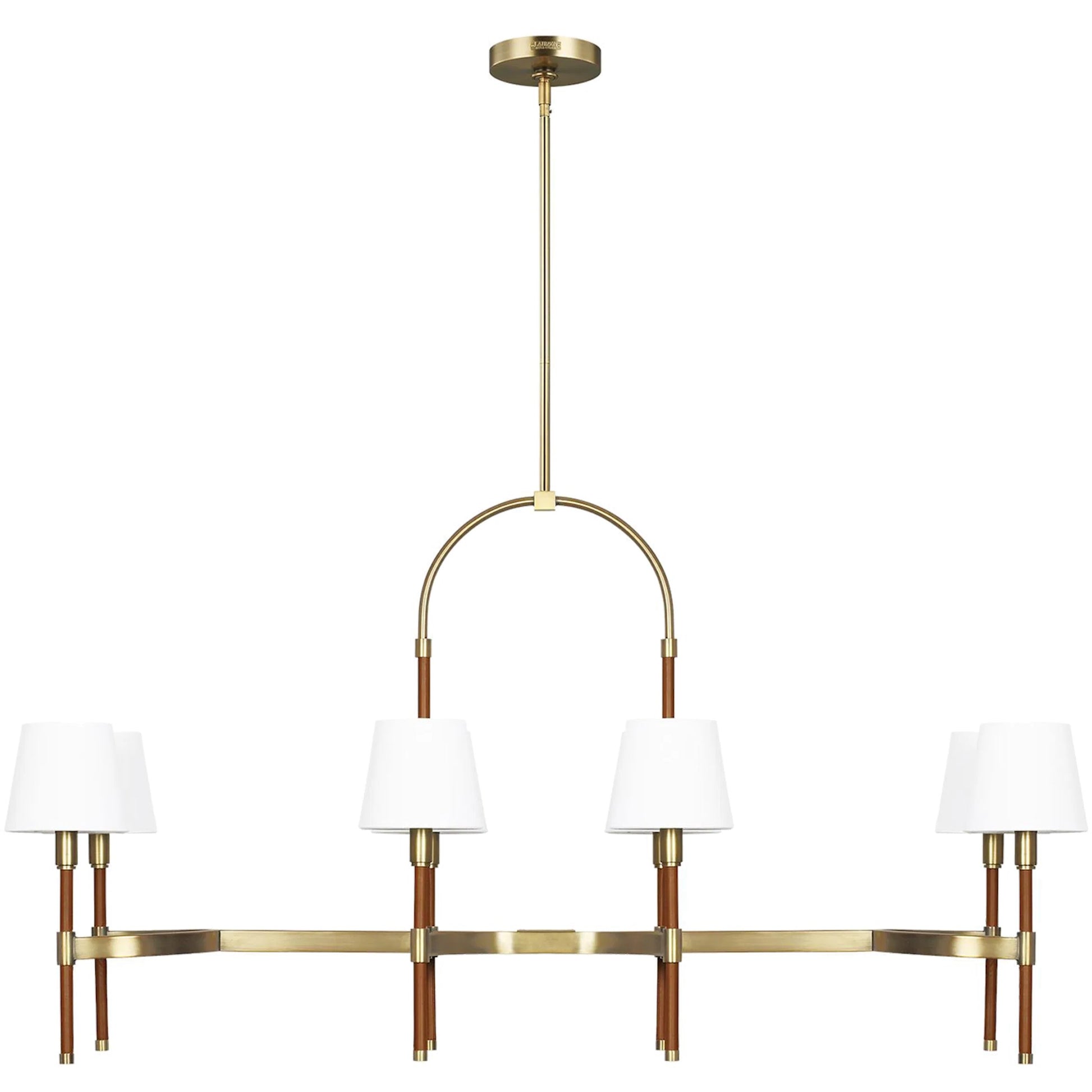 Katie Linear Chandelier by Visual Comfort & Co. in time worn brass. Made from steel in a unique style.