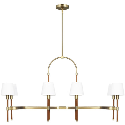 Katie Linear Chandelier by Visual Comfort & Co. in time worn brass. Made from steel in a unique style.