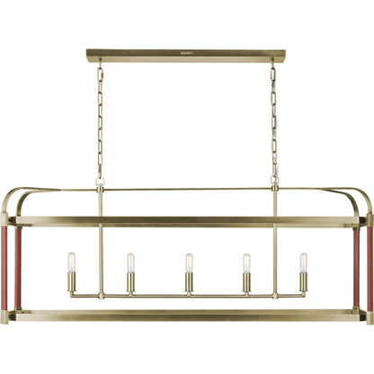 Hadley Linear Chandelier by Visual Comfort & Co.. Made from steel in a modern style.