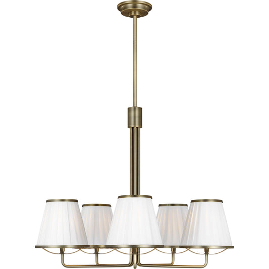 Esther Medium Chandelier by Visual Comfort & Co. in time worn brass. Made from steel in a unique style.
