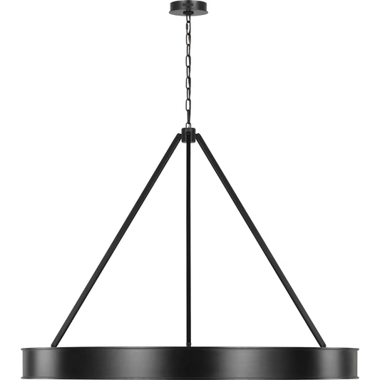 Leonard Large Chandelier by Visual Comfort & Co. in aged iron. Made from steel in a unique style.
