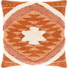 Beige, Burnt Orange, Bright Orange / Down Feather / 18" x 18"