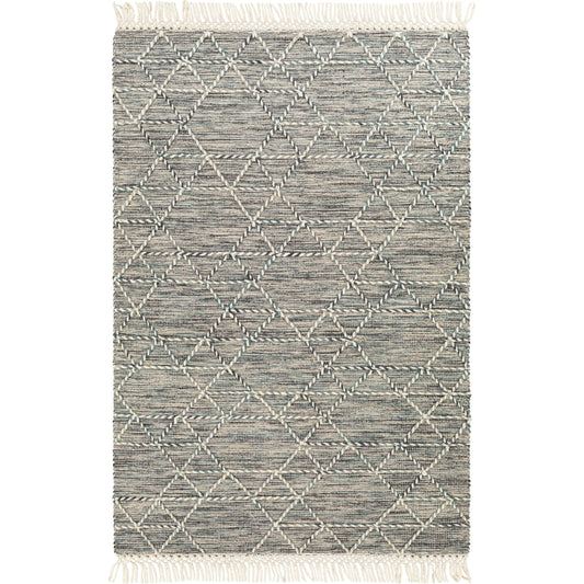 Lucia Rug - 30184 by Livabliss in black, gray, cream, charcoal, sage. Made from unique in a unique style.