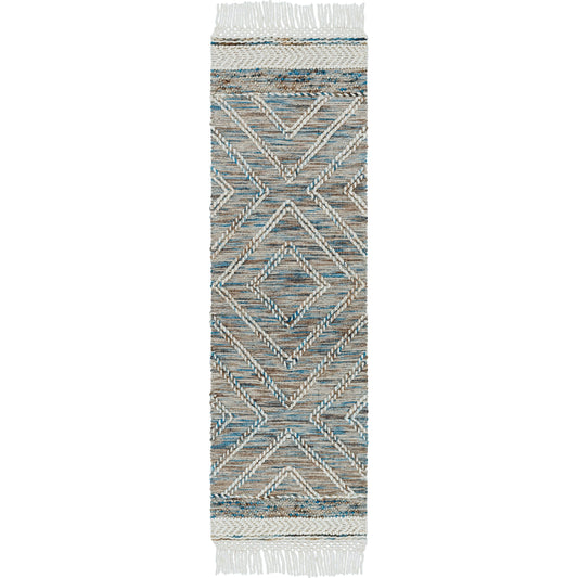 Lucia Rug - 30185 by Surya in blue, brown, light brown. Made from 70% wool, 30% polyester in a unique style.