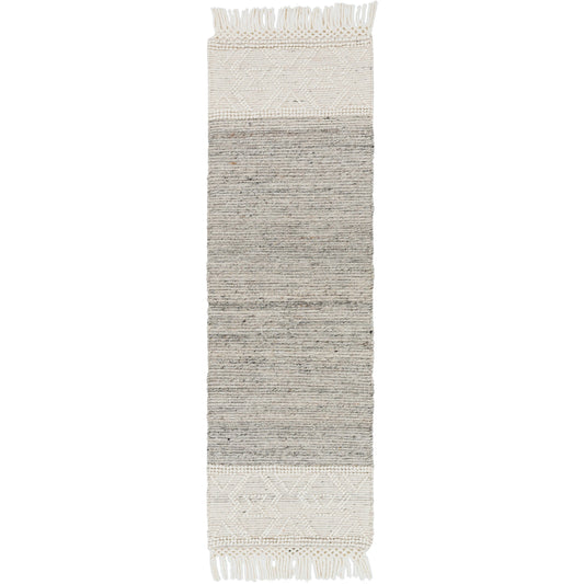 Lucia Rug - 30186 by Livabliss in charcoal, gray, light gray. Made from 70% wool, 30% polyester in a unique style.