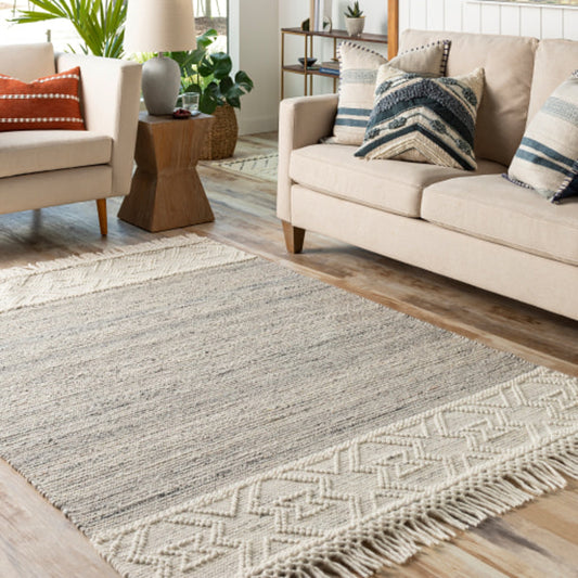 Lucia Rug - 30186 by Livabliss in charcoal, gray, light gray. Made from 70% wool, 30% polyester in a unique style.