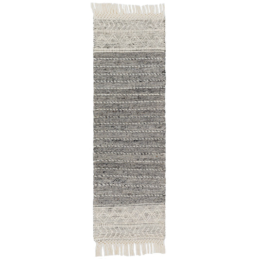 Lucia Rug - 30188 by Livabliss in charcoal, gray, light gray. Made from 70% wool, 30% polyester in a unique style.