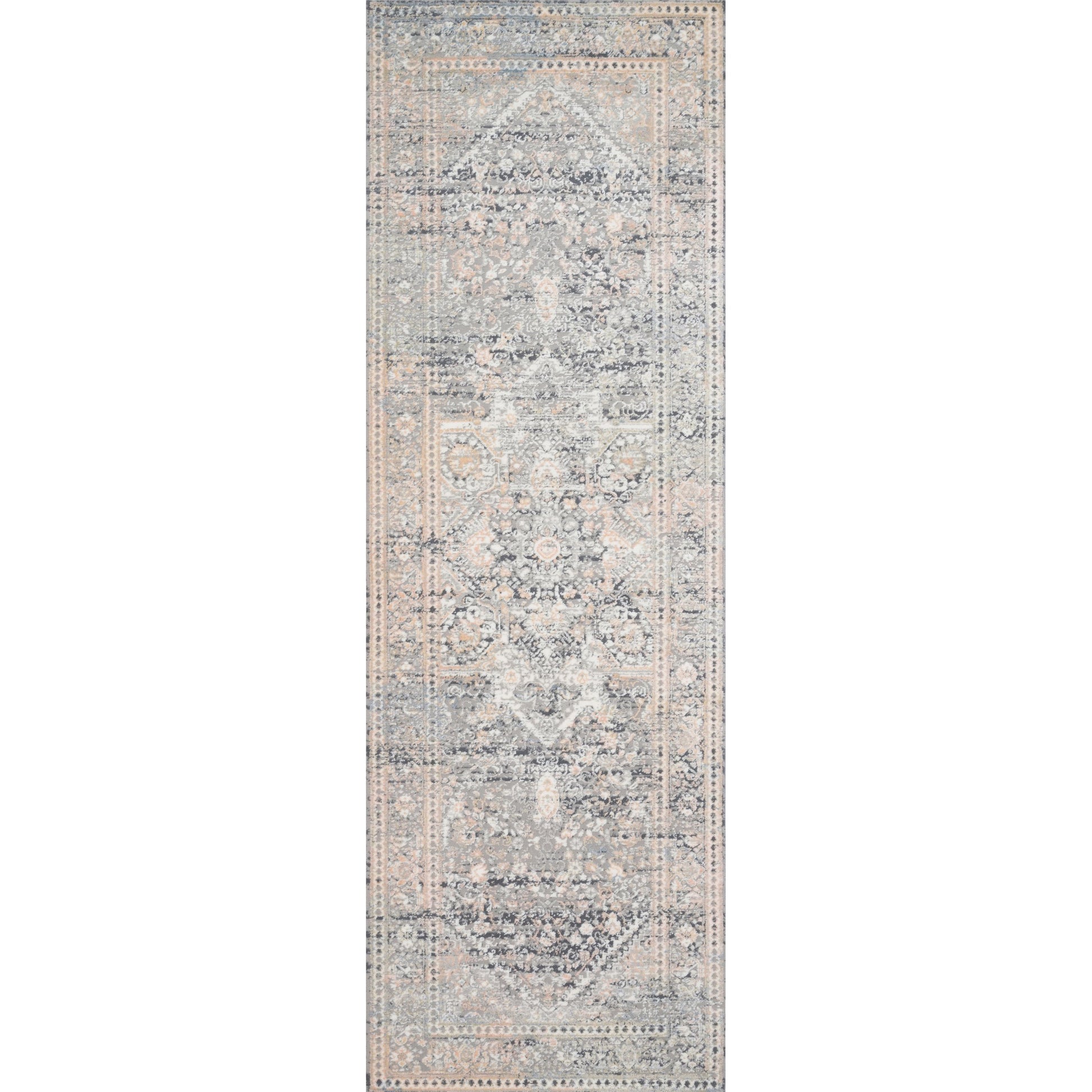 Lucia LUC-01 Rug by Loloi in gray, sunset. Made from polypropylene, polyester in a traditional style.