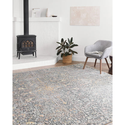 Lucia LUC-02 Rug by Loloi in charcoal, multi. Made from polypropylene, polyester in a traditional style.