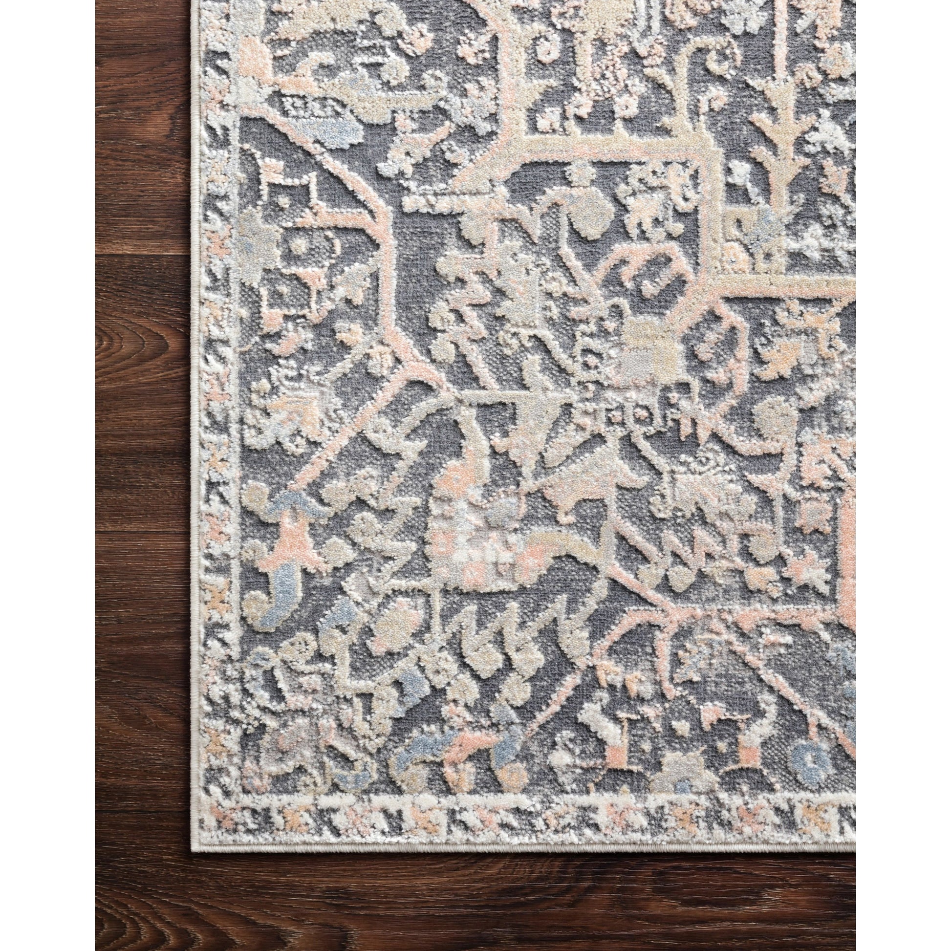 Lucia LUC-02 Rug by Loloi in charcoal, multi. Made from polypropylene, polyester in a traditional style.