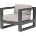 Redondo Outdoor Club Chair by Sunset West in grays. Made from aluminum in a modern style.