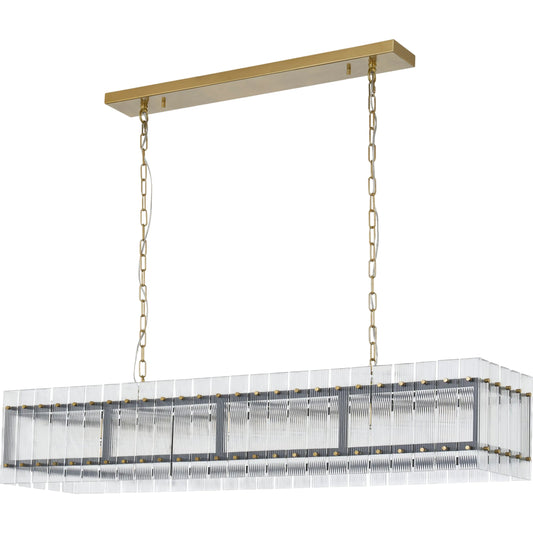 Lucentra Chandelier by Surya in clear, white, metallic brass and plated, metallic. Made from iron, glass in a unique style.