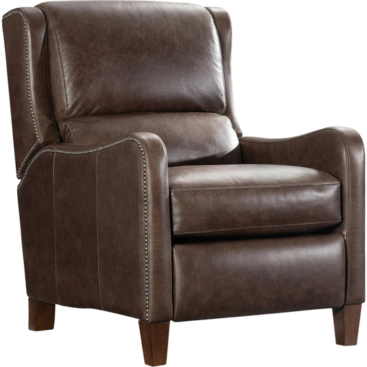 Landon Leather Recliner Brown by Bernhardt in brown. Made from leather in a unique style.