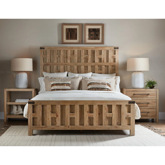 Vineyard Row Queen Panel Bed by Hooker Furniture in light wood and sonoma. Made from unique in a unique style.