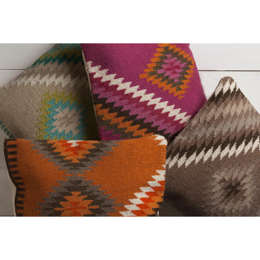 Kilim Pillow - 33723 by Surya. Made from 100% wool in a rustic style.
