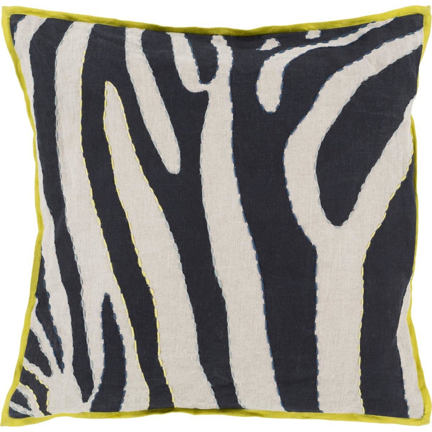 003 O-SURYA-LD042-1818D,O-SURYA-LD042-1818P,O-SURYA-LD042-2222D,O-SURYA-LD042-2222P | Primary Silo | Zebra Pillow - 13250 by Surya. Made from 100% linen in a modern style.