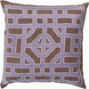 Mauve, Metallic Silver, Dark Brown / 18" x 18"