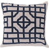 Navy, Taupe, Ivory / Down Feather / 18" x 18"