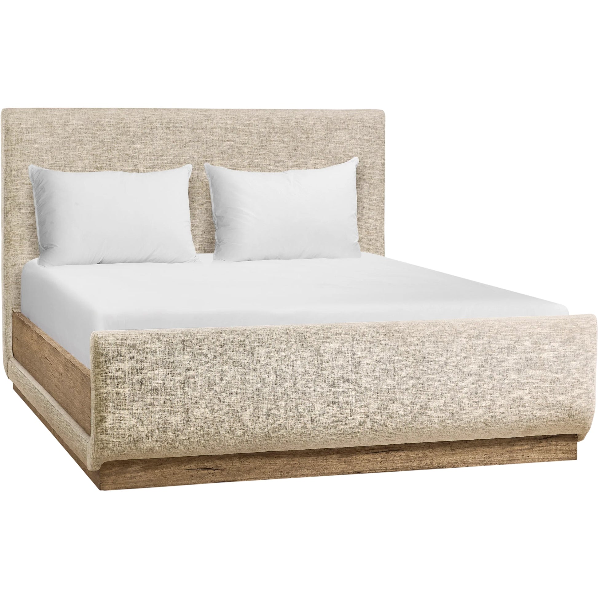 Stone Ridge Upholstered Bed by Jonathan Charles in tully light acacia. Made from unique in a transitional style.