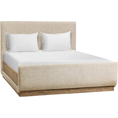 Stone Ridge Upholstered Bed by Jonathan Charles in tully light acacia. Made from unique in a transitional style.