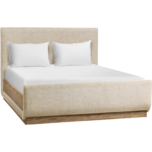 Stone Ridge Upholstered Bed by Jonathan Charles in tully light acacia. Made from unique in a transitional style.
