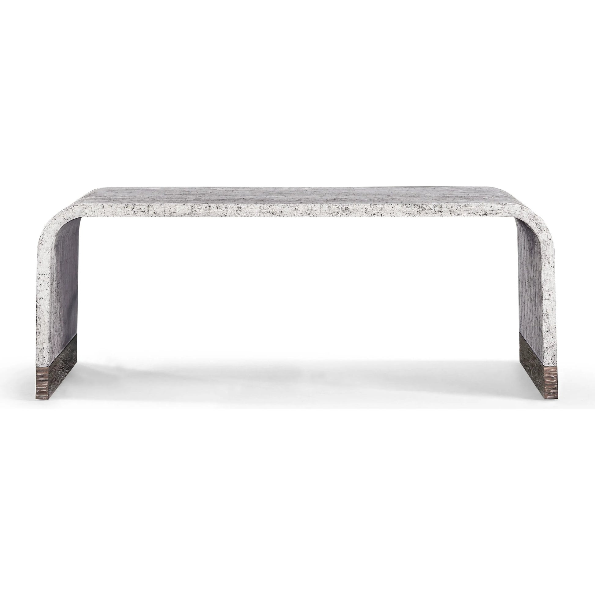 Gaia Rectangular Coffee Table by Jonathan Charles in white smoke eggshell. Made from egg shell in a modern style.