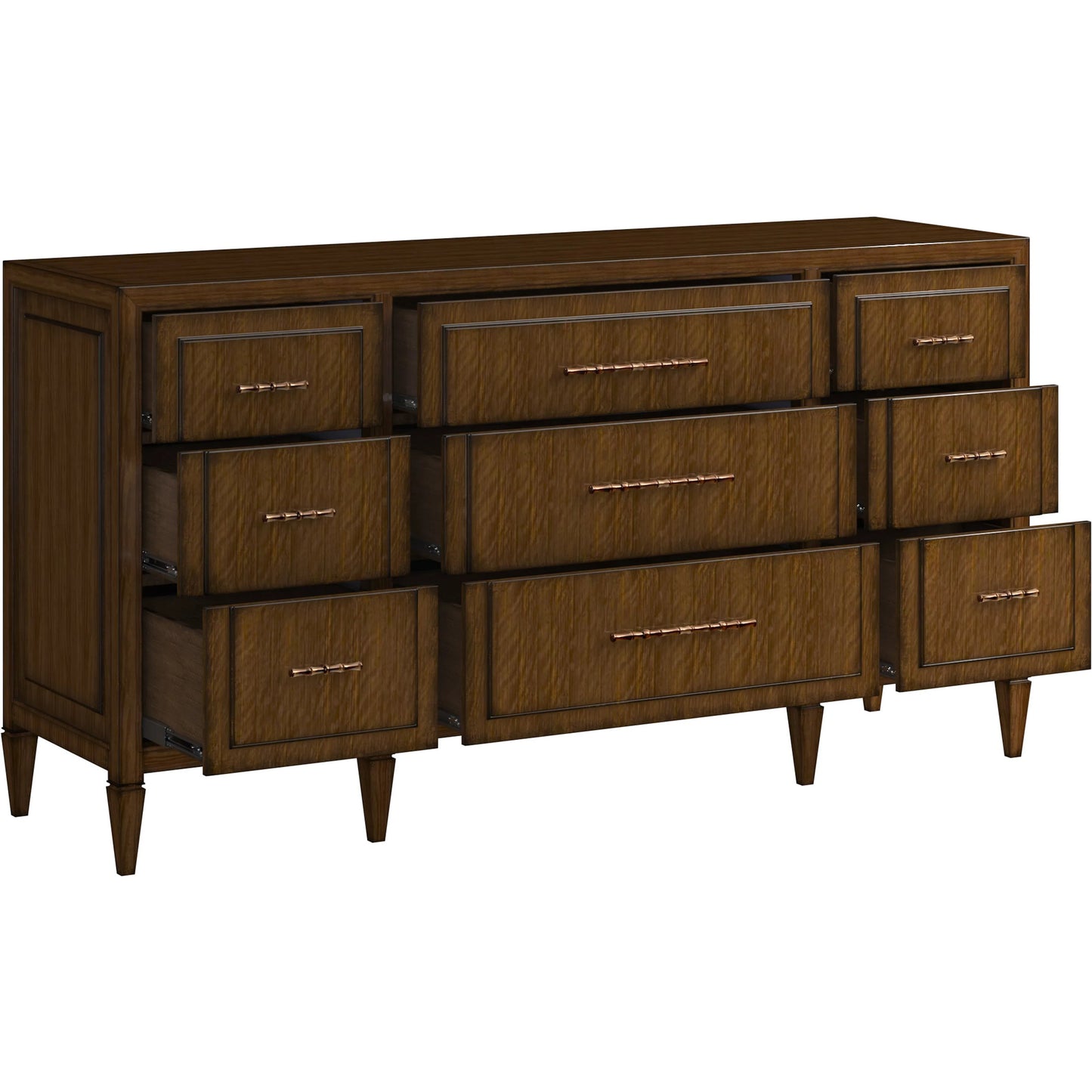 005 SI-2447918 | Additional Silo | Eave 9 Drawer Dresser by A.R.T. Furniture in hazelnut. Made from poplar, parawood solids, walnut veneer in a traditional style.