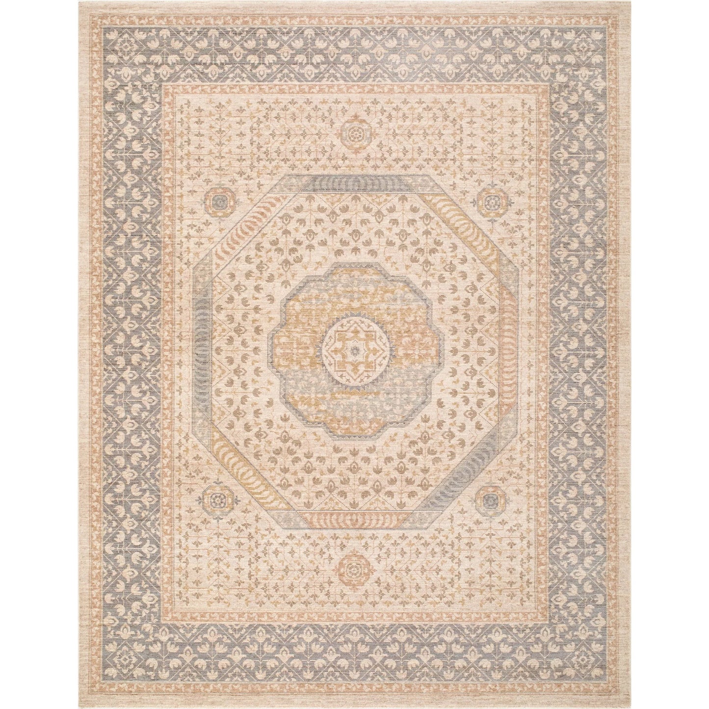000 SI-2633097,SI-2633098,SI-2633099,SI-2633100,SI-2633101 | Primary Silo | Ladik LDK-2311 Rug by Livabliss in medium gray, denim, off-white, ivory, brown. Made from polyester in a unique style.