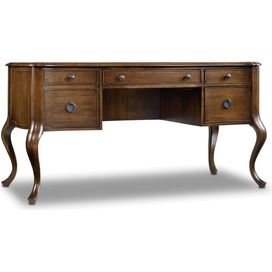 Archivist Writing Desk by Hooker Furniture in pecan. Made from pecky pecan veneers in a traditional style.