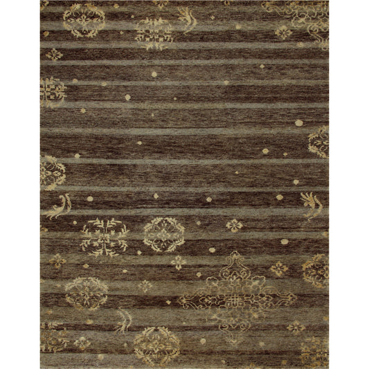 Qing Transitional Stripes Rug - 6064F by Feizy. Made from wool, viscose in a unique style.