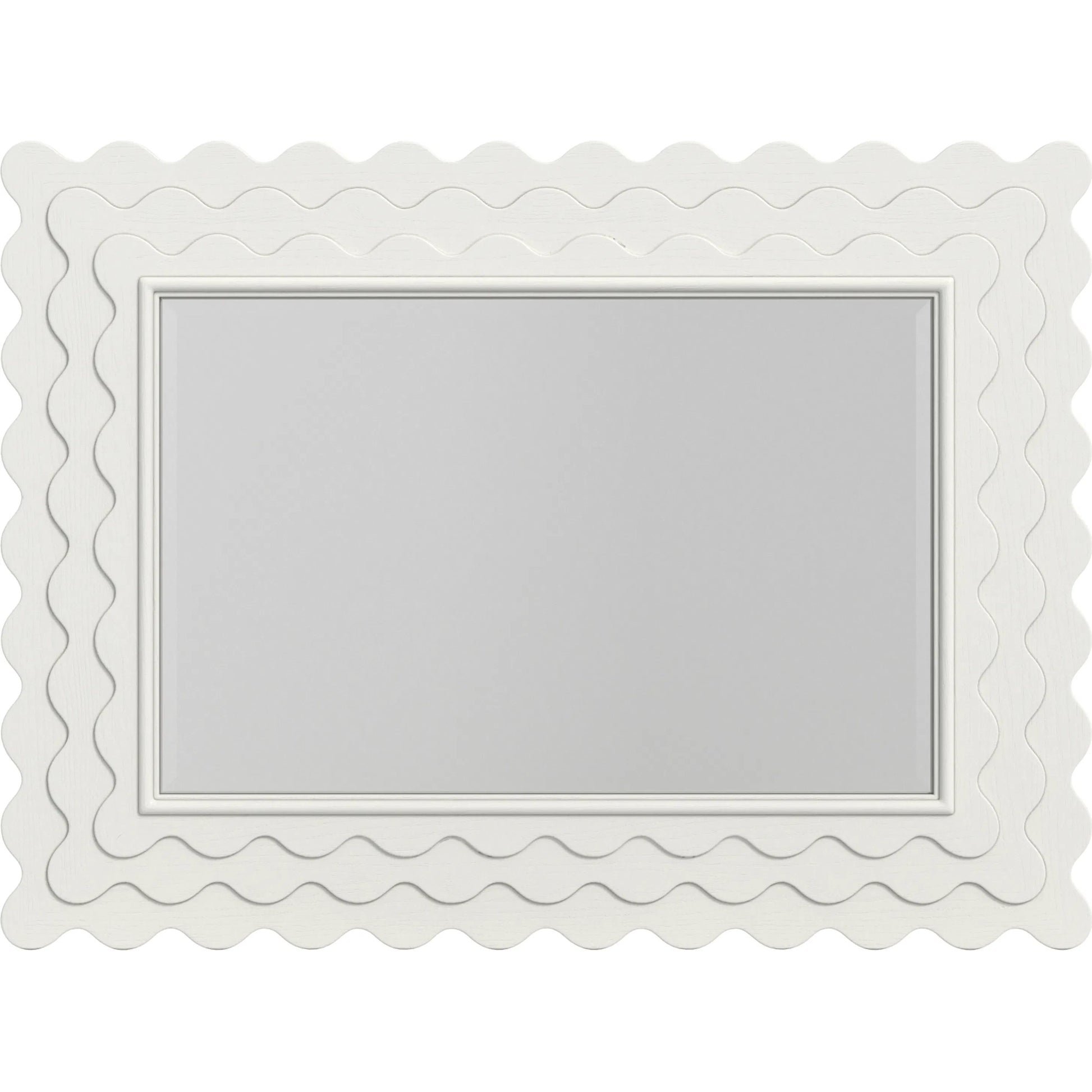Haven Mirror by A.R.T. Furniture in warm white. Made from parawood solids, oak veneer in a transitional style.