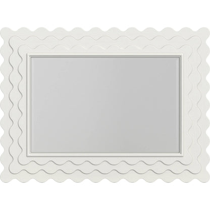 Haven Mirror by A.R.T. Furniture in warm white. Made from parawood solids, oak veneer in a transitional style.
