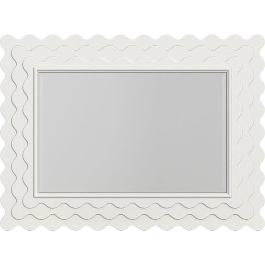Haven Mirror by A.R.T. Furniture in warm white. Made from parawood solids, oak veneer in a unique style.
