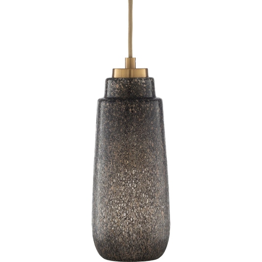 Lenadrew Ceiling Light by Surya in fixture: charcoal, metallic - bronze, base: brown, cord: beige and navy. Made from glass, metal in a modern style.