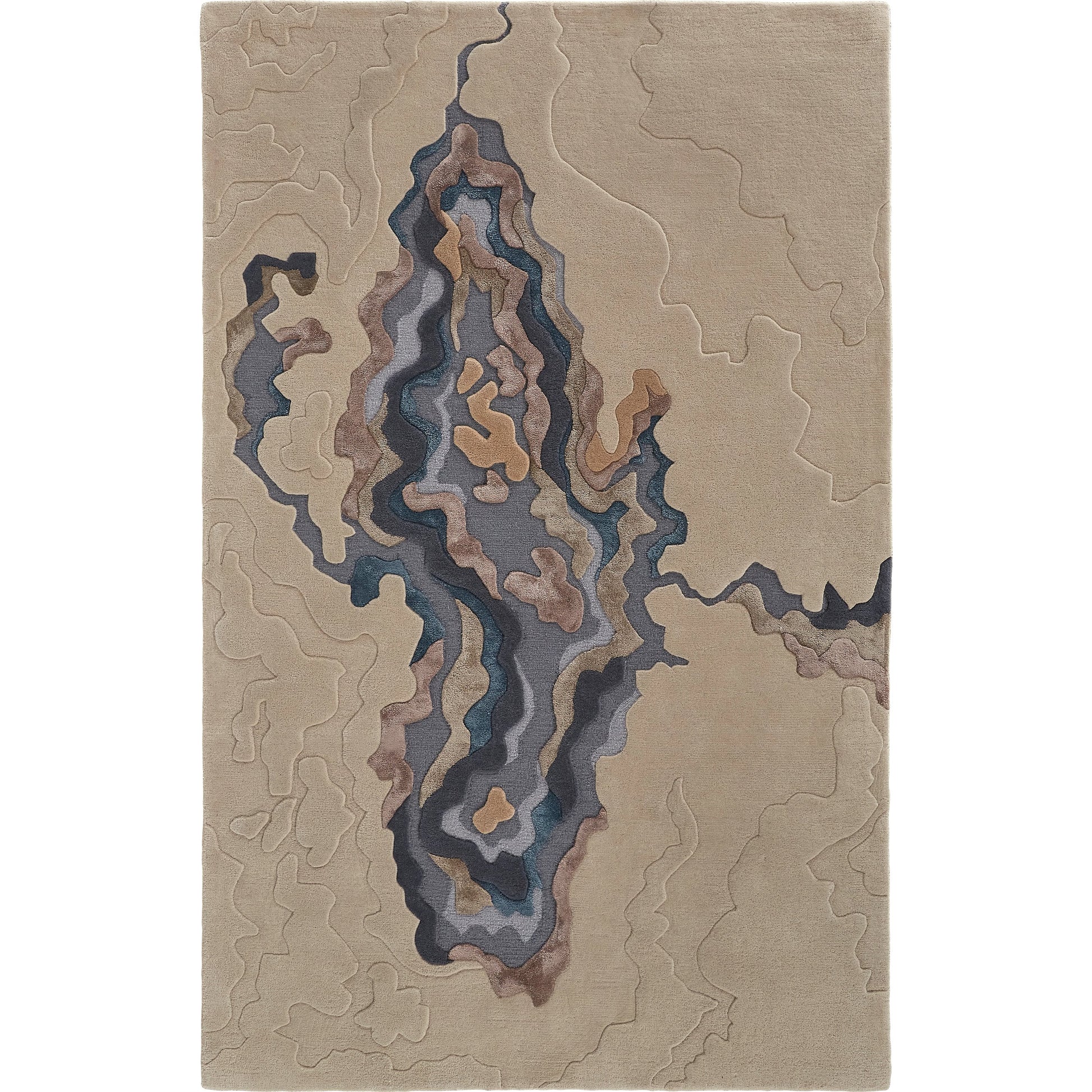 Serrano Transitional Rug - 8855F by Feizy in tan, brown, blue. Made from unique in a unique style.