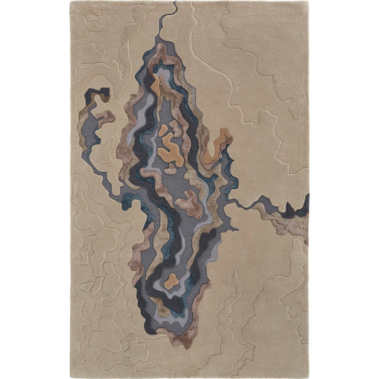 Serrano Transitional Rug - 8855F by Feizy in tan, brown, blue. Made from unique in a unique style.