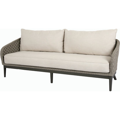 Marbella Outdoor Sofa by Sunset West in graphite. Made from olefin rope in a modern style.